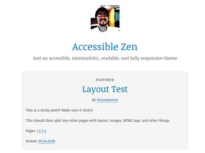 One column design, with white background, blue links and blue headers.