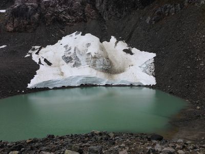 One of the glacier lakes at Rainbow Mountain in Whistler, British Columbia.